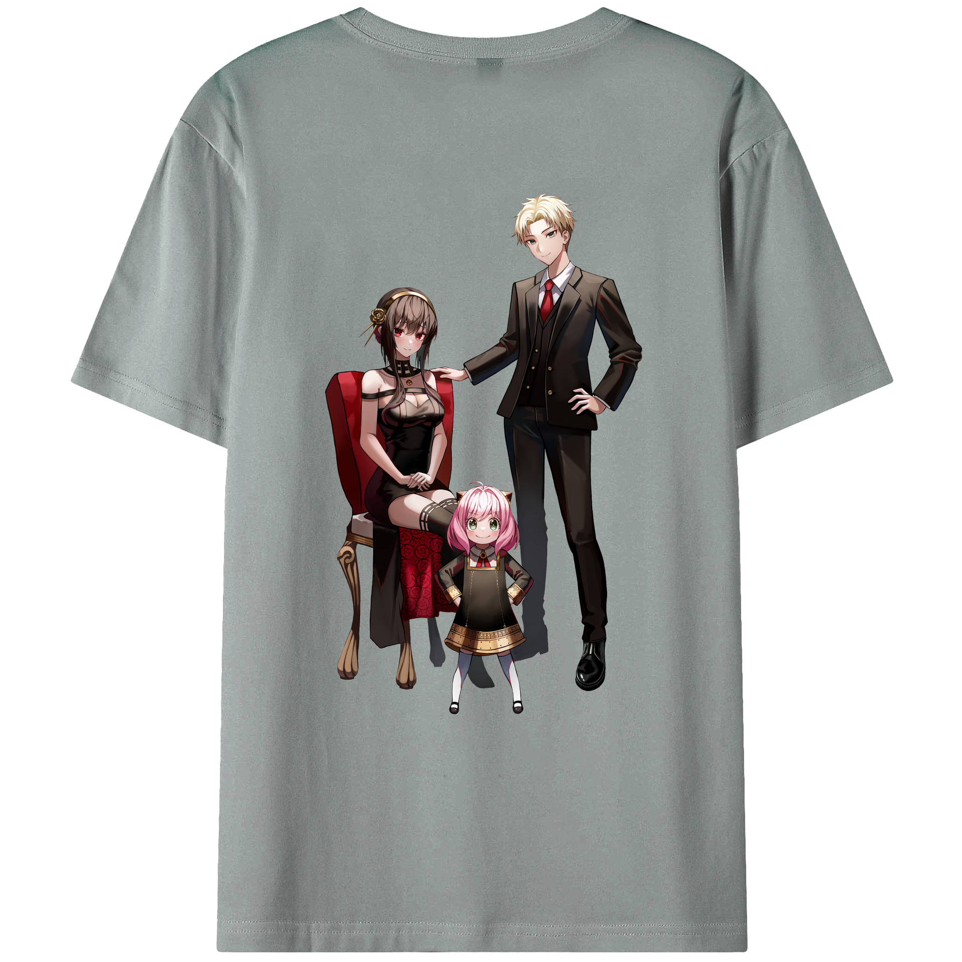 （画像用） SPY×FAMILY间谍家家酒 綿100％ メンズ半袖Tシャツ（バックプリント） 通気性